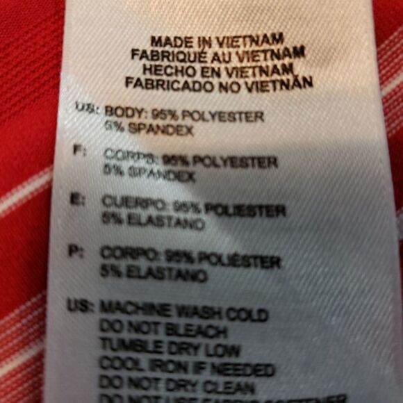 Adidas Shirt Size XL Men's Adidas Golf Puremotion Polo Shirt Striped Stripes Red - Picture 5 of 6